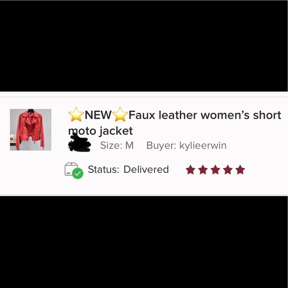 (Last 1) Faux leather women’s short moto jacket - Picture 2 of 9